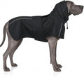 Dog Raincoat, Waterproof Dog Rain Jacket with Hood Black 3XL | Rain Coat For Large Dogs, Doggy Poncho With Leash Hole, Reflective Strips, For Rainy Snowy Weather Walks, Hiking, Camping
