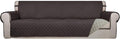 PureFit Reversible Quilted Couch Covers for Dogs Sofa Cover 4 Seater 88" | Chocolate/Beige, Water Resistant Couch Protector, Washable Pet Couch Cover with Non Slip and Elastic Straps For Kids