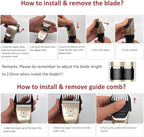 IWEEL Dog Clippers Grooming Kit for Dogs Cats Pets, 2-Speed Heavy Duty | 6 Guide Combs, Low Noise IPX 7 Waterproof Cat Shaver Electric Dog Trimmer Pet Grooming Kit