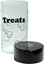 Pawvac 3 to 12 Ounces Container, Airtight Pet Food and Treats Storage Jar - Patented Vacuum Seal Container for Pet Food, Treats and other Dry Goods - Clear with Treats Logo