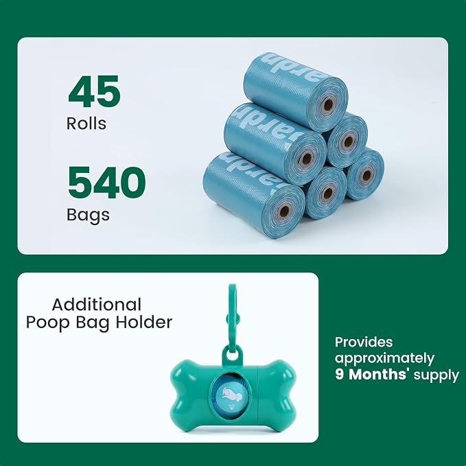 Gardner Pet Dog Poop Bags Rolls, 540Count Poop Bags for Dogs Extra Thick
