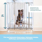 Carlson Extra Tall Walk Through Pet Gate with Small Pet Door, Includes 4-Inch Extension Kit, 4 Pack Pressure Mount Kit and 4 Pack Wall Mount Kit, Platinum, Gray