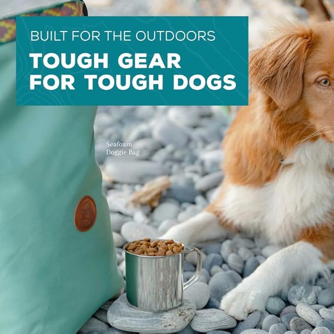 Wilderdog Doggie Bag - Water Resistant, Portable Kibble Carrier & Stainless Steel Mug - Seafoam