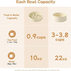 Havniva Elevated Slow Feeder Dog Bowls, Ceramic Dog Bowl Slow Feeder Set | 0.9 Cups Raised Slow Feeding Bowl for Small Breed, 6.1” Dog Water Bowl with Wooden Stand, Puzzle Dog Slow Feeder, Non-slip