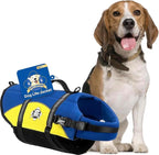 Dog Life Jacket — Premium Swim Vest with SafeChin Anti-Choke Collar | PAWS Aboard Blue & Yellow | RapidLift Rescue Handle, D-Ring, Reflective Trim | Boating, Kayaking, Pool | Small (15–25 lbs)