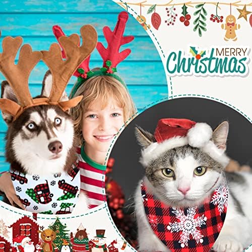 40 Pcs Christmas Dog Bandanas Bulk Adjustable Xmas Dog Scarves Bibs Triangle Reversible Puppy Bandana Pet Neckerchief Scarf Washable Cat Scarf for Small Medium Large Dogs Pet Grooming Accessories - Image 6
