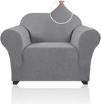 Stretch Chair Cover Chair Slipcovers with Arms 1-Piece Chair Sofa Slipcovers or Living Room Non Slip Armchair Cover Furniture Protector Dogs Pet Friendly(Armchair,Dove)