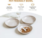 Havniva Ceramic Cat Bowls, Shallow Cat Dishes, Cat Food Plate Set of 3 | Wide Opening, 5.6” Cat Plates, Ceramic Cat Food Bowls for Wet & Dry Food, Non-slip Rubber Base, Whisker Friendly Cat Bowl