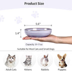 Selamica Ceramic Cat Bowls Set of 4, Cat Food Bowl Whisker Friendly, 5.6 Inch Shallow Wide Kitten Plates for Food and Water, Dishwasher Safe, Gradient Colors