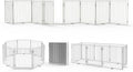 No Pawblems Full Metal Freestanding Dog Gate with Door, 30" Tall | Foldable Pet & Dog Fence for Stairs/Deck/Doorways, Indoor/Outdoor, Freestanding & Wall Mount, 208" Wide, 8 Panels, White