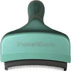 Pet Deshedding Tool with Curve Blade, Cat Grooming Brush, Tight V-shaped Teeth Shedding Comb for Cats and Dogs (Green, Small)