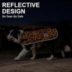 BEAUTYZOO Dog Winter Coat for X-Large Dogs Waterproof, Warm Reflective Great Dane Oxford Canvas Jacket, Fleece Dog Cold Weather Coats Windproof for Female Male Dogs, Leopard XL