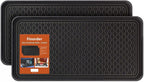 Finorder Multi-Purpose Boot Trays, 2 Pack, 30" x 15" x 1.2", Black | All Weather Heavy Duty Shoe Trays & Mat for entryway, Indoor and Outdoor, Waterproof Pet Feeding Mat