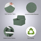 H.VERSAILTEX High Stretch Armchair Cover 1-Piece Rich Jacquard Chair Covers for Living Room Spandex Fabric Sofa Cover for Dogs Stay in Place Machine Washable (Armchair 31"-40": Loden Frost)