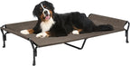 Veehoo Cooling Elevated Dog Bed, Raised Dog Cot with Guardrail & Headrest | Washable Dog Couch Bed for Indoor & Outdoor, Durable Breathable Teslin Mesh, Non-Slip Feet, XX Large, 63" x 37", Brown