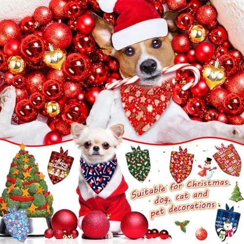 30 Pcs Christmas Dog Bandanas Bulk Adjustable Xmas Dog Scarves Bibs Winter Puppy Bandanas Pet Neckerchief Washable Holiday Bandana for Small Medium Large Dog Cat Pet Grooming Accessories - Image 6
