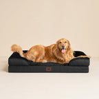 EHEYCIGA Orthopedic Dog Bed Medium Size Dog, Waterproof Washable Pet Beds | Non-Slip Bottom and Egg-Crate Memory Foam Dog Couch Bed with Washable Removable Cover, Black