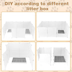 FHTONGE 2Set Large Cat Litter Box Enclosure Splash Guard,Protect Wall Floor | Cat Litter Pan Spill Proof Barrier, Universal Kitten Toilet Box Cover Hideaway Divider, Pee Shield Privacy Screen Surround
