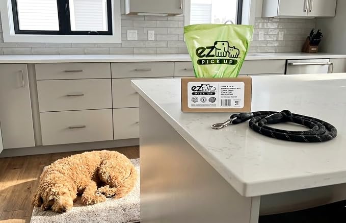 1000 Pet Waste Disposal Dog Poop Bags, EZ Pickup Bags Green (Single roll, not on Small Rolls) | dog training, clean up bag, large 8"x13", single roll - not on small rolls
