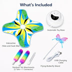 Interactive Cat Toy for Indoor Cats, Rechargeable 3-in-1 Hide and Seek Cat Toy with Spinning Butterfly & Plush Tail, Ultra-Quiet Touch Activated Self Play Cat Exercise Toy for Adult Cats & Kittens | Touch Activated, Spinning Butterfly, Plush Tail, Ultr...