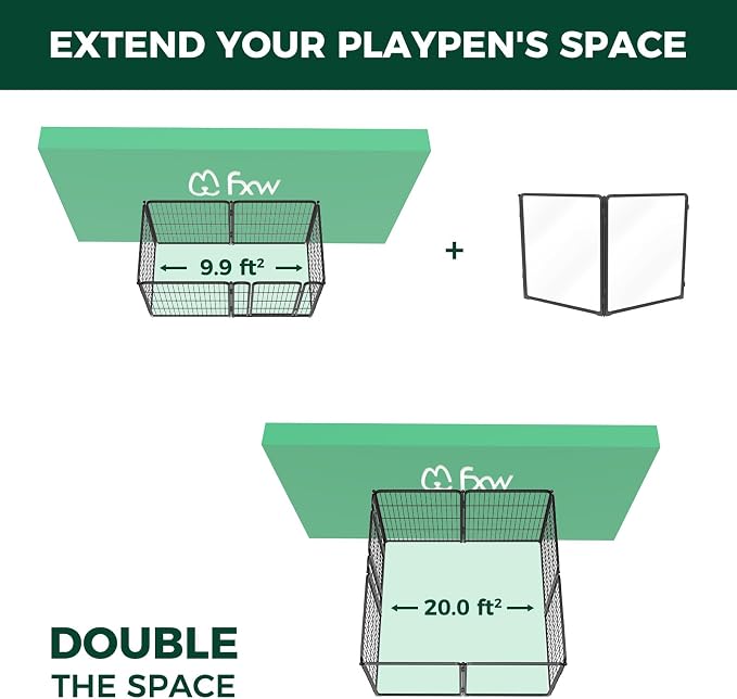 FXW 2 Add-on Acrylic Panels for AuraSpace Pro Dog Playpen, 32" H | Fits AuraSpace Pro Acrylic & Wire Mesh Indoor Dog Playpen 32"H, Includes 2 Panels