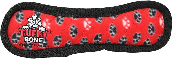 TUFFY® Bone Medium Ultra Durable Plush Dog Toy | Multiple Layers & Reinforced Seams, Washable and Floats, Original Construction
