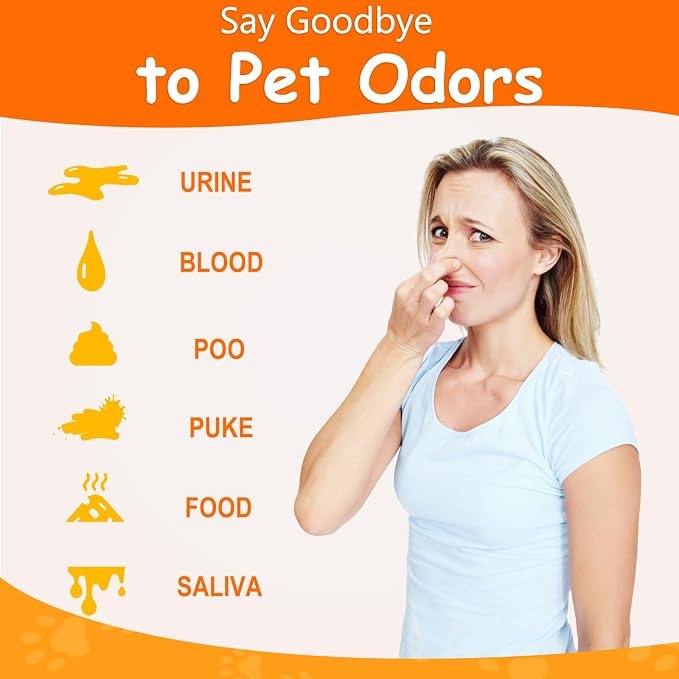 Pet Odor Eliminator for Home and Strong Smells, Plant Based Formula Dog & Cat Urine Odor Eliminator Spray, Pet Stain and Odor Remover for Carpet - 32 OZ Odorless