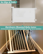 Miumoon 50 inch Reinforced Retractable Baby Gates 42 inch Tall | Retractable Dog Gate with No Crawl Through Reinforced Strip, 4 FT Retractable Gate for Stairs,Doorways,Hallway,Indoor/Outdoor