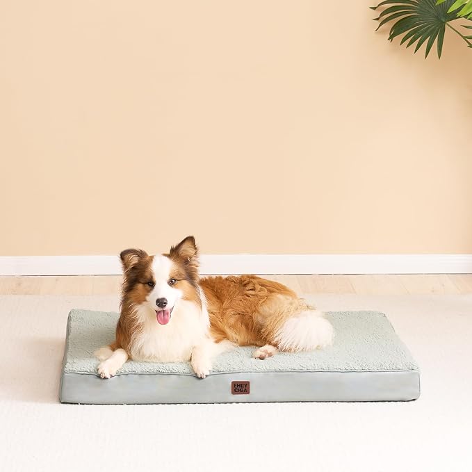 EHEYCIGA Orthopedic Dog Bed Large with Removable Washable Cover,36x27 | Egg Crate Foam Support,Durable Oxford fabric,Non-Slip Bottom,Machine Washable,Soft Waterproof Plush Pet Bed Mat For Crate