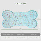 PWTAA Dog Food Mat Anti-Slip Silicone Dog Bowl Mat Thicker Pet Placemat Waterproof Cat Feeder Pad with Raised Edge Puppy Kitten Feeding Mats Suitable Small Medium-Sized Dogs Cats Eating Tray