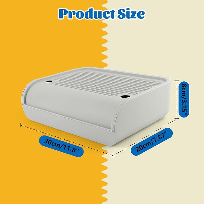 Litter Box Step, Cat Step Ramp Catcher with Filter Function, Grey | Litter Box Ramp for Kittens & Old Cats, Washable, Anti-Tracking, Non-Slip Litter Catcher, Easy to Clean