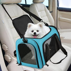 Henkelion Pet Carrier for Small Medium Cats Puppies up to 15 Lbs, Airline Approved Small Dog Travel Puppy Carrier Soft Sided, Collapsible - Blue