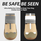 Dog Boots for Large Dogs, Medium Dog Boots & Paw Protectors for Hardwood Floors, Outdoor Dog Booties for Hot Pavement Winter Snow Hiking, Dog Shoes with Reflective Strips