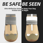 Dog Boots for Large Dogs, Medium Dog Boots & Paw Protectors for Hardwood Floors, Outdoor Dog Booties for Hot Pavement Winter Snow Hiking, Dog Shoes with Reflective Strips