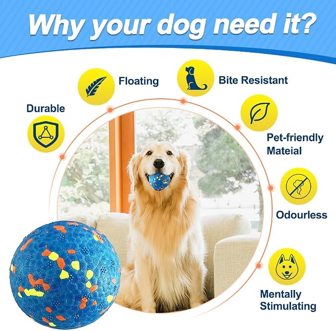 Mankoda Dog Balls, 3" Indestructible Tennis Balls for Aggressive Chewers | Floating Fetch Toys, Durable ETPU Rubber, Bouncing & Lightweight, Interactive Chewing Safe for Medium Large Dogs - 1 Pack