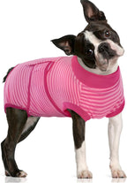 FUAMEY Recovery Suit for Dogs After Surgery,Soft Breathable Dog Bodysuit | E-Collar & Cone Alternative Surgical Suit,Male Female Dog Neuter Spay Suits Anti Licking Wounds Onesie Rose Stripes M