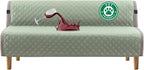 Turquoize 100% Waterproof Futon Cover Futon Slipcover Washable Armless Sofa Bed Slipcover Protector Seat Width Up to 70" with Adjustable Elastic Strap Anti-Slip for Dogs, Sage