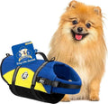 Dog Life Jacket — Premium Swim Vest with SafeChin Anti-Choke Collar | PAWS Aboard Blue & Yellow | RapidLift Rescue Handle, D-Ring, Reflective Trim | Boating, Kayaking, Pool | X-Small (6–15 lbs)