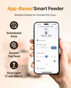 Dual-Camera Automatic Pet Feeder with 2 Bowls, 6L Smart Feeder for 2 Cats | 2K HD Video, App Control, Slow Feed Mode, Up to 20 Meals, 2-Way Audio, Night Vision, iOS/Android, Dry Food Only, White