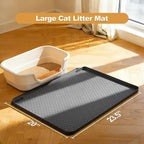 Cat Litter Mat, 24''x20'' Waterproof Silicone Litter Trapping Mat for Litter Box, Soft on Kitty Paws Non-Slip & Easy to Clean (Dark Grey)