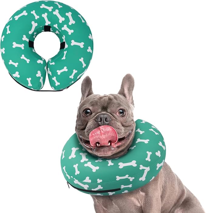 Supet Inflatable Dog Cone Collar Alternative After Surgery, Doggie Neck Donut Collar Recovery ECollar for Post Surgery, Soft Dog Cone for Small Medium Puppies Cats
