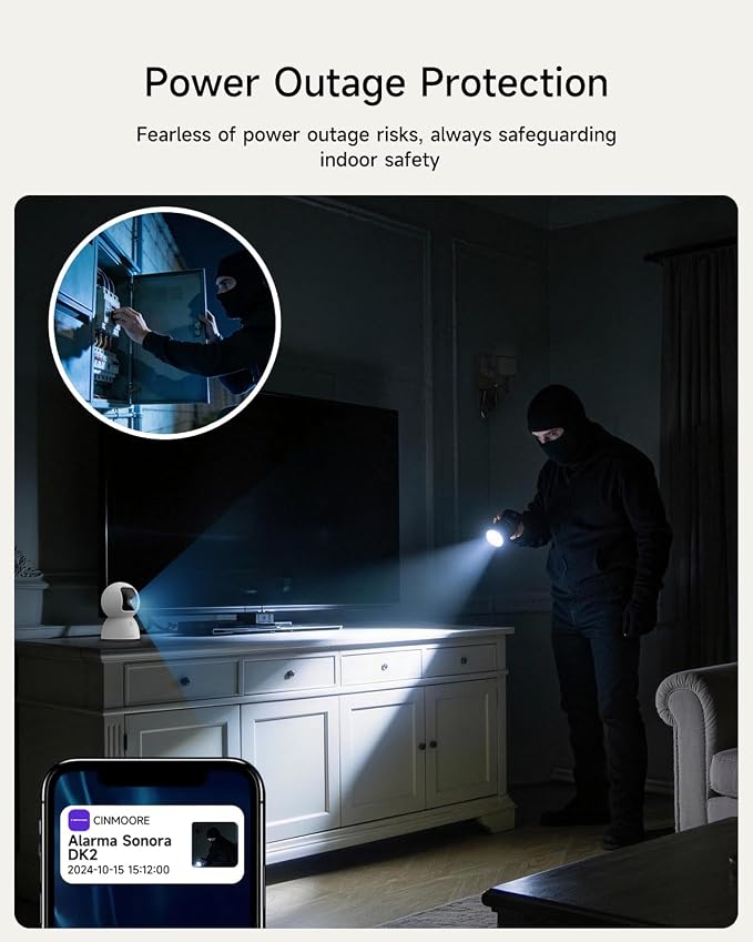 3K Pet Camera Indoor with Phone APP, 5MP Cameras for Home Security with 1400mAh Emergency Rechargeable Battery, 2.4G 5G Dual Band WiFi Indoor Camera, AI Detection Motion Tracking, 2-Way Talk