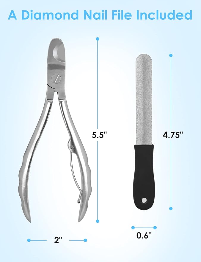 Heavy Duty Dog Nail Clippers for Large Dogs & Thick Nails (Silver) | Upgrade Wide Open Nail Trimmer Cut Like Butter, Professional Full Metal Razor Sharp for All Dogs with Thick Toenails