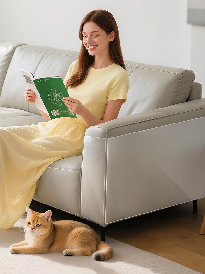 Acostop 12"x136" Cuttable Cat Scratch Furniture Protector for Leather Couch | Transparent Easy to Remove Anti-Scratch Couch Protector from Cat, No Pins