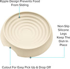 CatGuru Cat Bowls, Whisker Friendly Food Bowl for Indoor Cats, Reliefs Whisker Fatigue, Wide Kitten Dish, Non Slip Pet Dishes, Shallow Pet Plates (Sand, (Pack of 2))