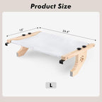 AMOSIJOY Cat Windowsill Perch with Wood & Metal Frame for Large Cat, 24.4in | Solid Wood Frame, Easy to Adjust, Washable Berber Fleece Cover, No Suction Cups Cat Window Seat for Windowsill, Bedside