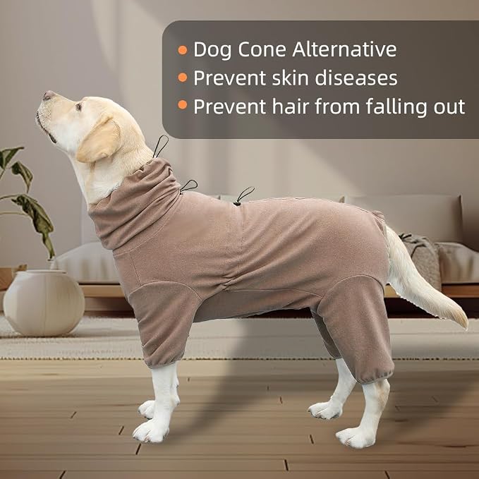 Dog Pajamas for Large Dogs,Extra Large Stretch, Suitable for Adult, Medium-Sized Dogs, Large Pet Jumpsuit Four-Legged Dog Clothes, Pet Clothing. (Coffee Color, 5XL)