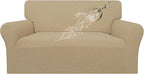 Easy-Going 100% Waterproof Oversized Loveseat Cover, Couch Cover for Sofa | Dual Waterproof Sofa Cover, Stretch Jacquard Sofa Slipcover, Leakproof Furniture Protector for Kids Pets Dog, Sand