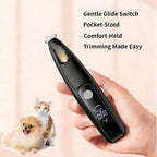 Ultra-Low Noise Dog Paw Trimmer,18mm Wide Blade Paw Groomer with LED Light,USB Rechargeable Paw Shaver with LED Display for Dogs and Cats Black