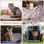 Tatuo 4 Pcs Fleece Dog Blanket for Puppy Cat, Beige, 41 x 30 in, Paw - Image 4